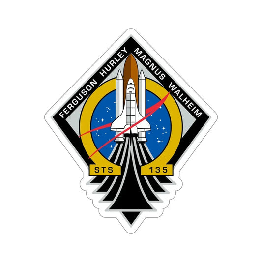 STS 135 Patch NASA STICKER Vinyl Die-Cut Decal 6 Inch - The Sticker Space