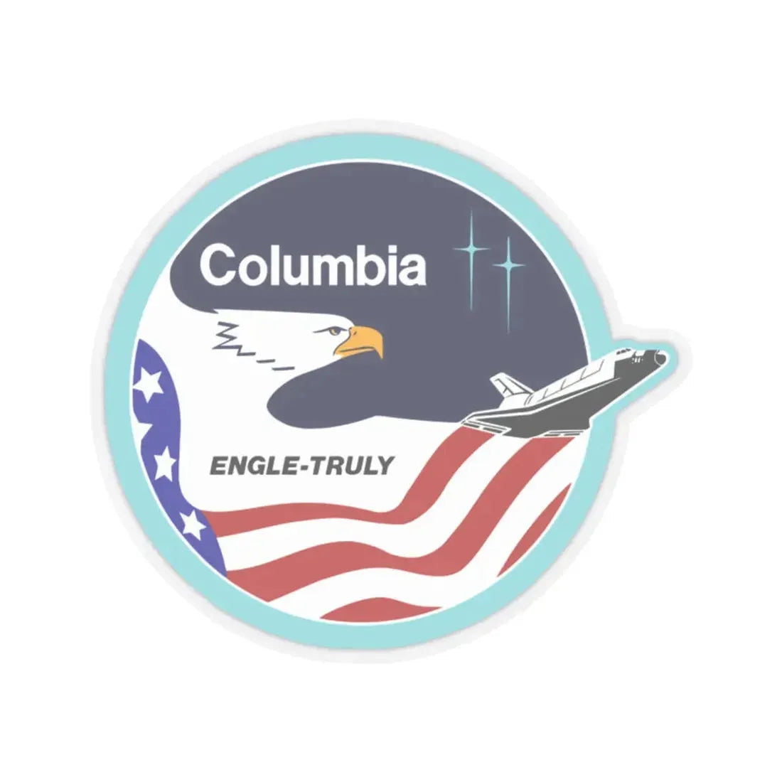 STS 2 (NASA) STICKER Vinyl Kiss-Cut Decal 2 Inch Transparent - The Sticker Space