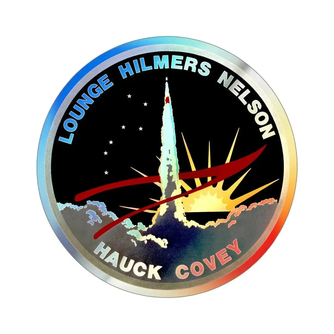 STS 26 (NASA) Holographic STICKER Die-Cut Vinyl Decal 4 Inch Holographic - The Sticker Space