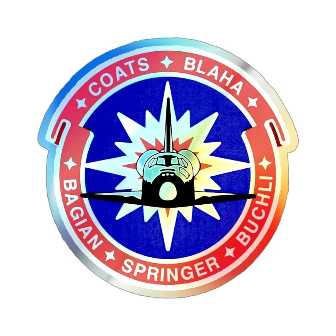 STS 29 (NASA) Holographic STICKER Die-Cut Vinyl Decal 3 Inch Holographic - The Sticker Space