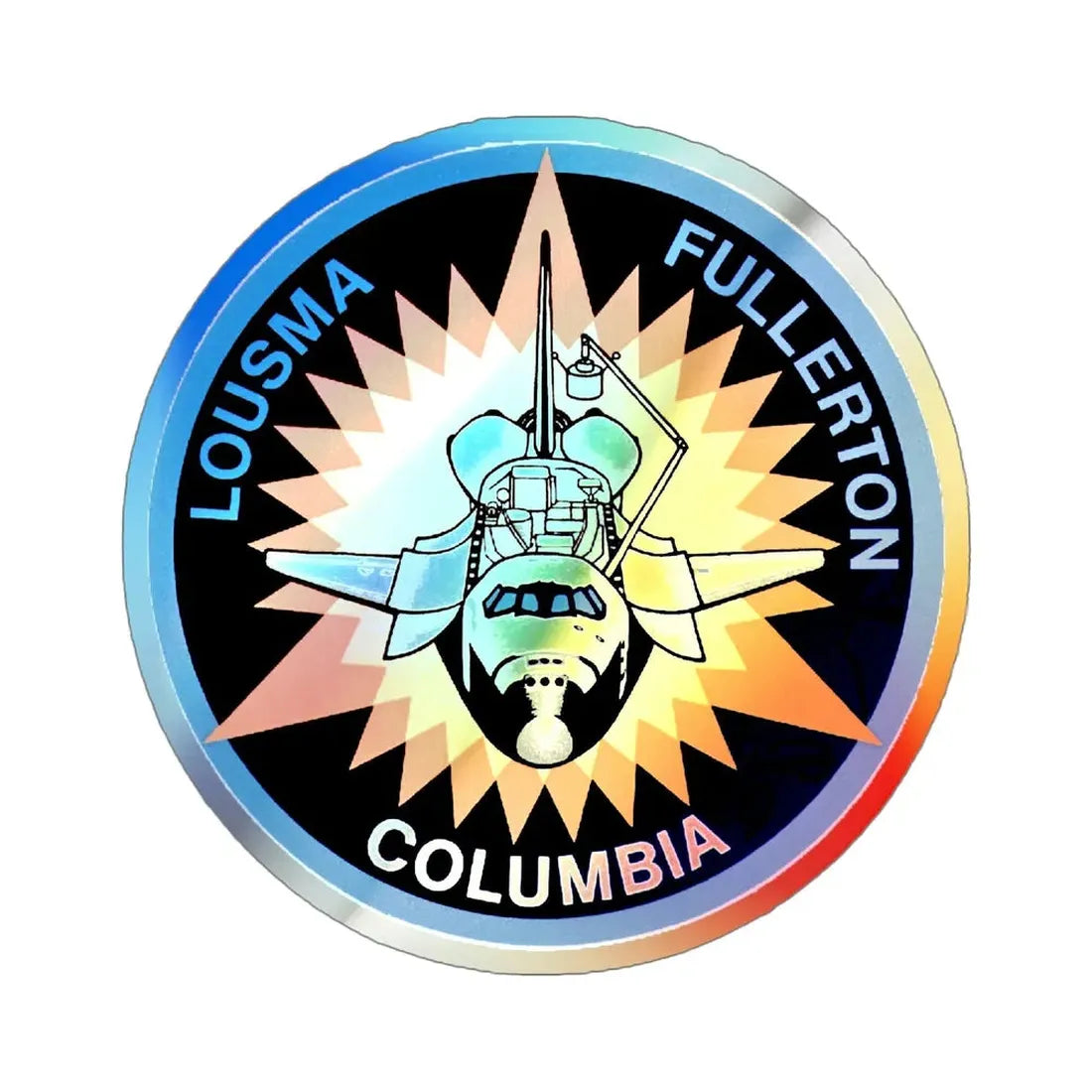 STS 3 (NASA) Holographic STICKER Die-Cut Vinyl Decal 2 Inch Holographic - The Sticker Space