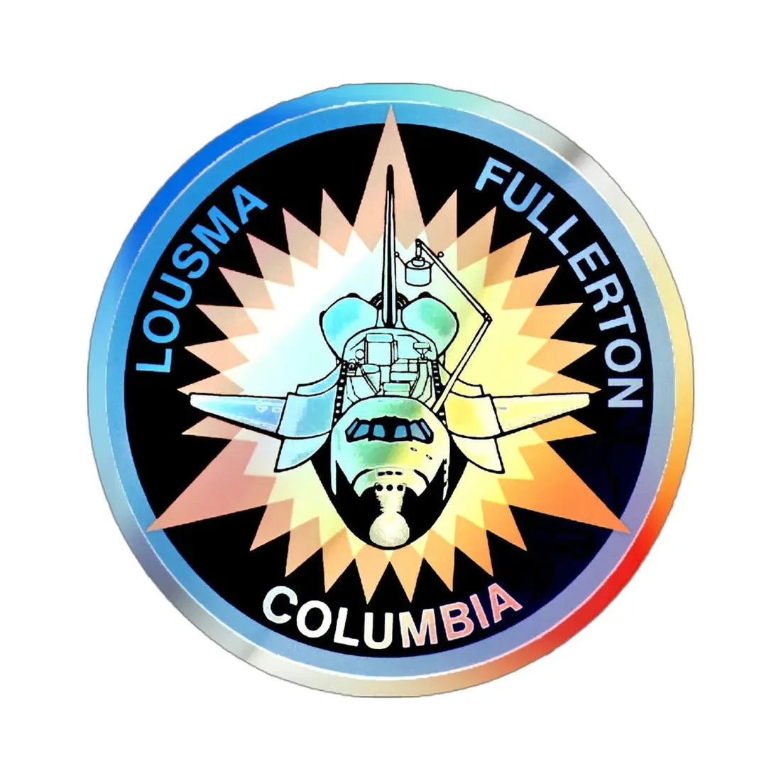 STS 3 (NASA) Holographic STICKER Die-Cut Vinyl Decal 3 Inch Holographic - The Sticker Space