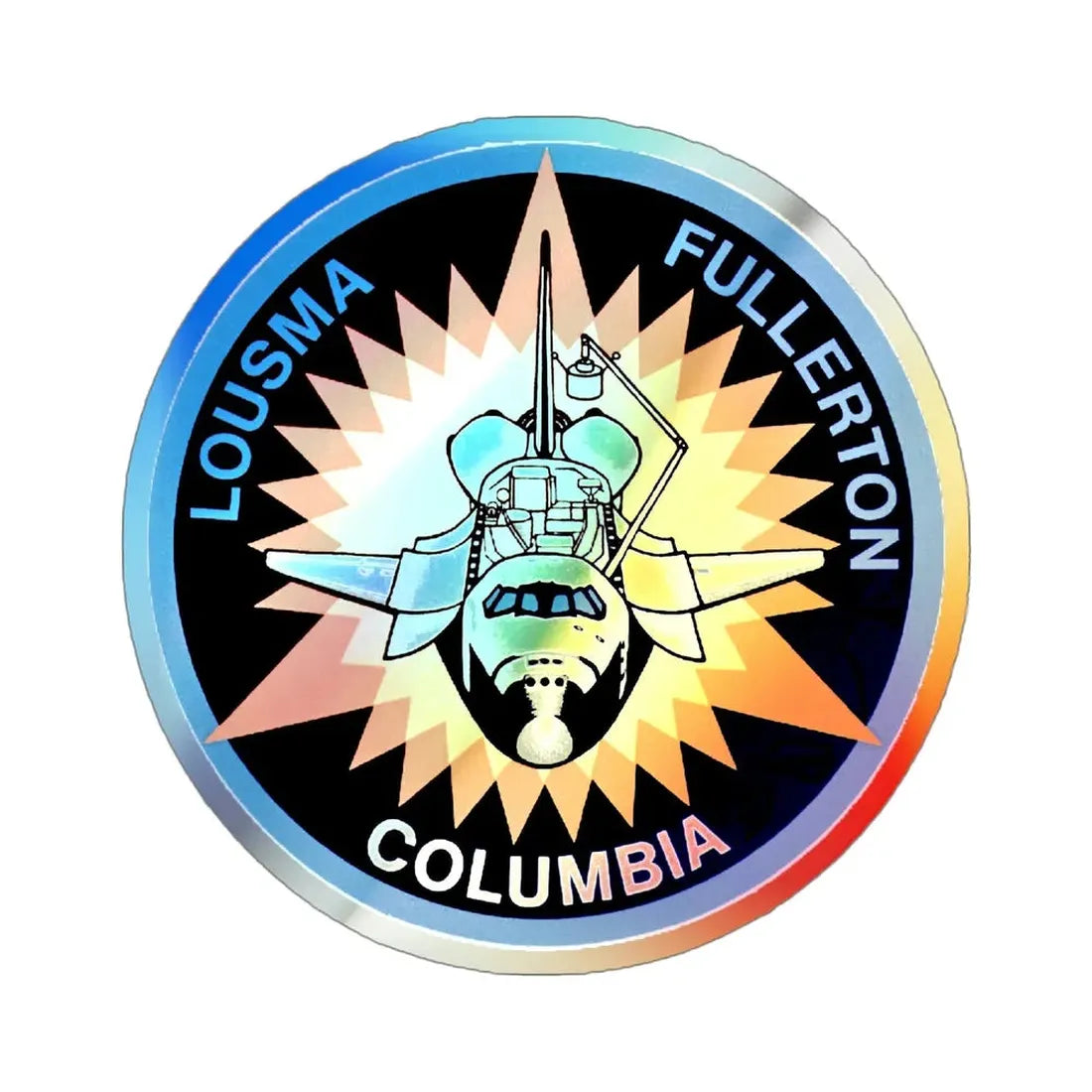STS 3 (NASA) Holographic STICKER Die-Cut Vinyl Decal 4 Inch Holographic - The Sticker Space