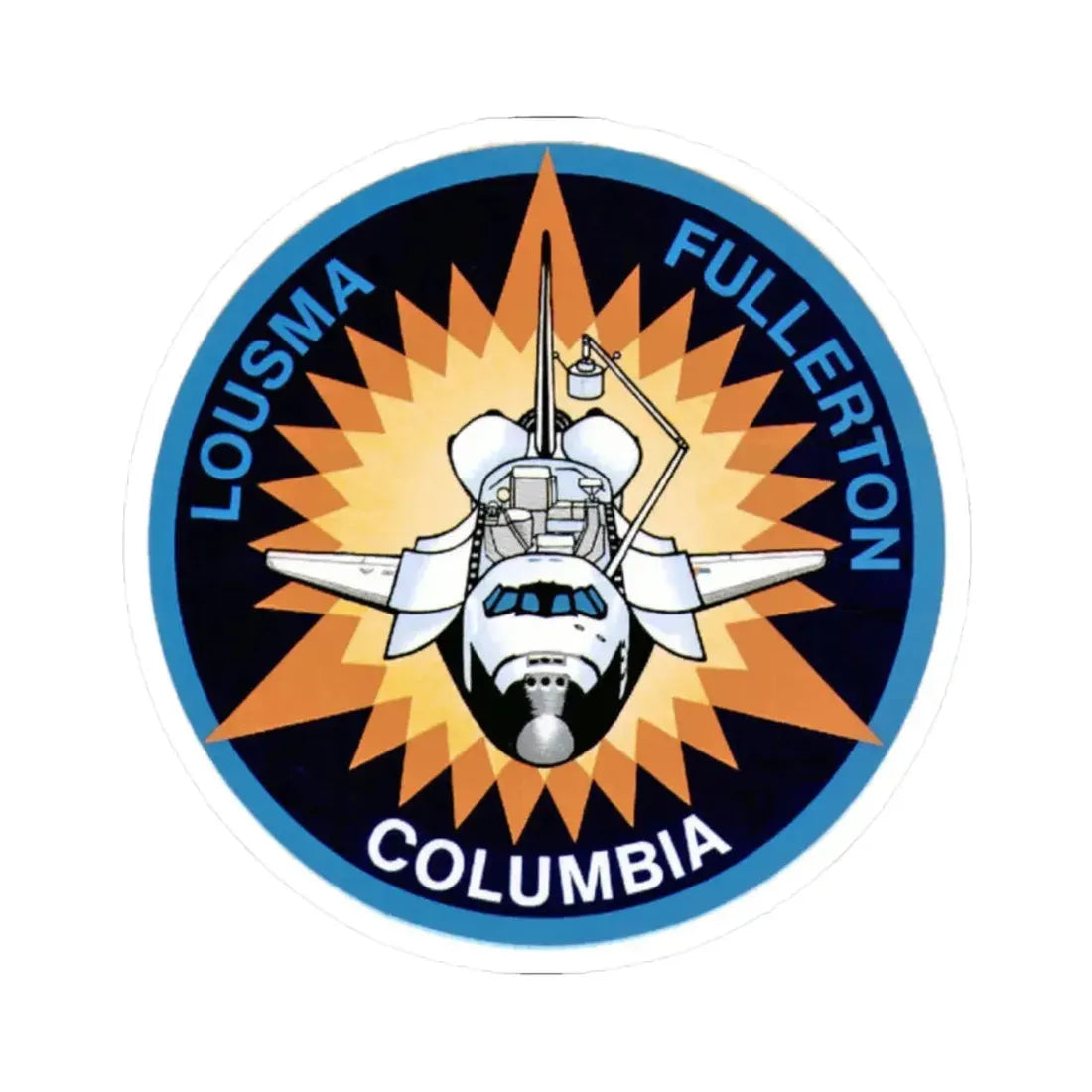 STS 3 (NASA) STICKER Vinyl Kiss-Cut Decal 2 Inch White - The Sticker Space