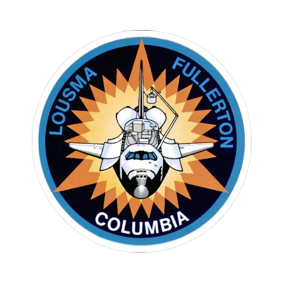 STS 3 (NASA) STICKER Vinyl Kiss-Cut Decal 3 Inch White - The Sticker Space