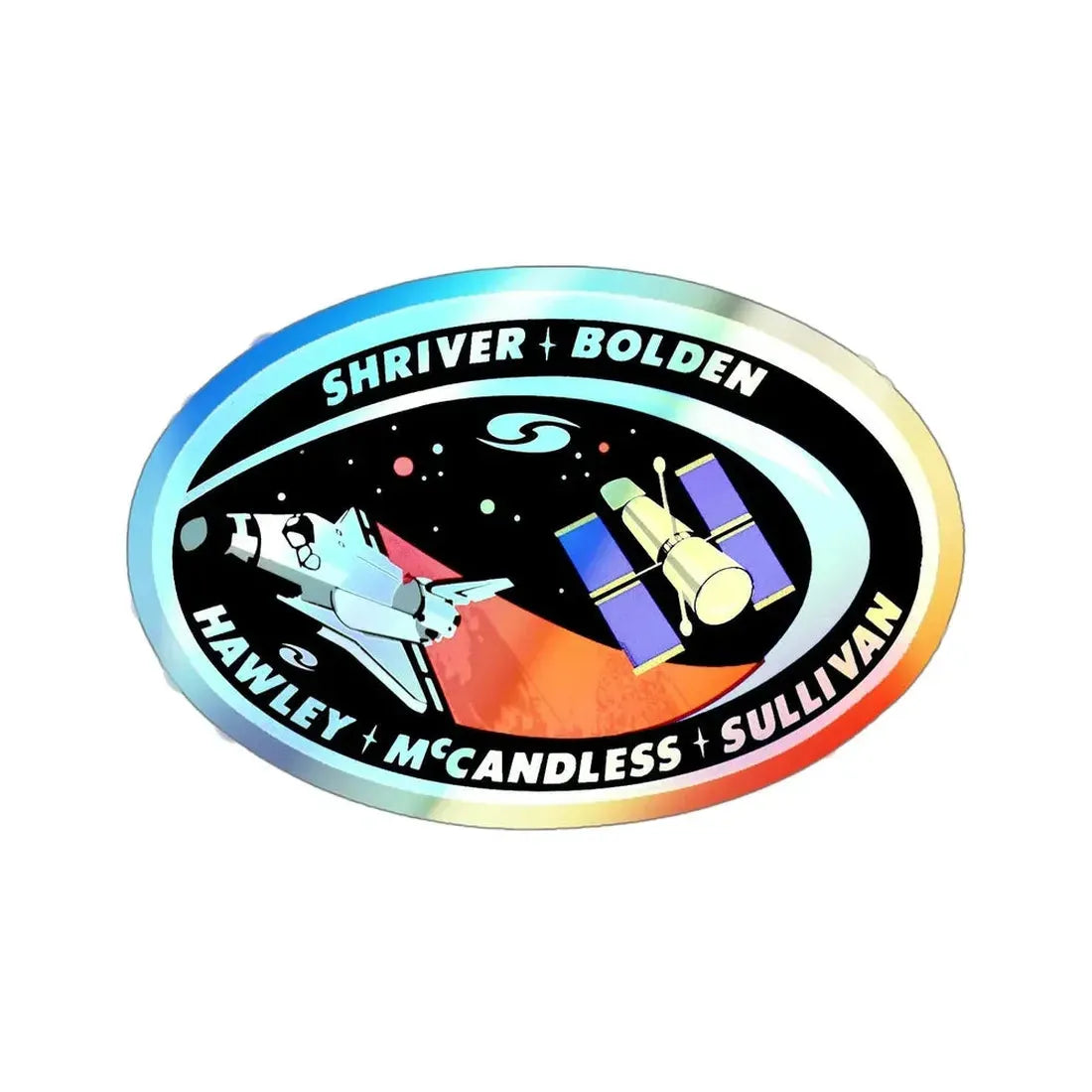 STS 31 (NASA) Holographic STICKER Die-Cut Vinyl Decal 4 Inch Holographic - The Sticker Space