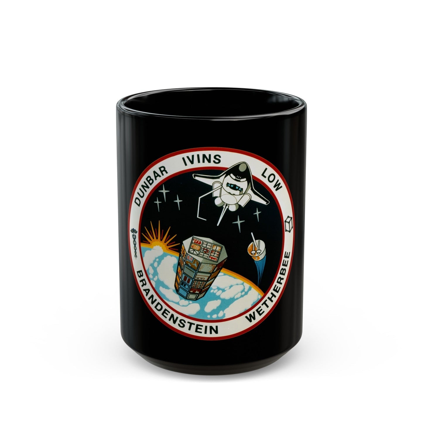 STS 32 (NASA) Black Coffee Mug-15oz-The Sticker Space