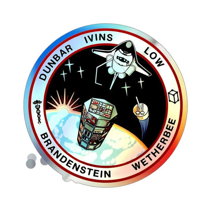 STS 32 (NASA) Holographic STICKER Die-Cut Vinyl Decal 4 Inch Holographic - The Sticker Space