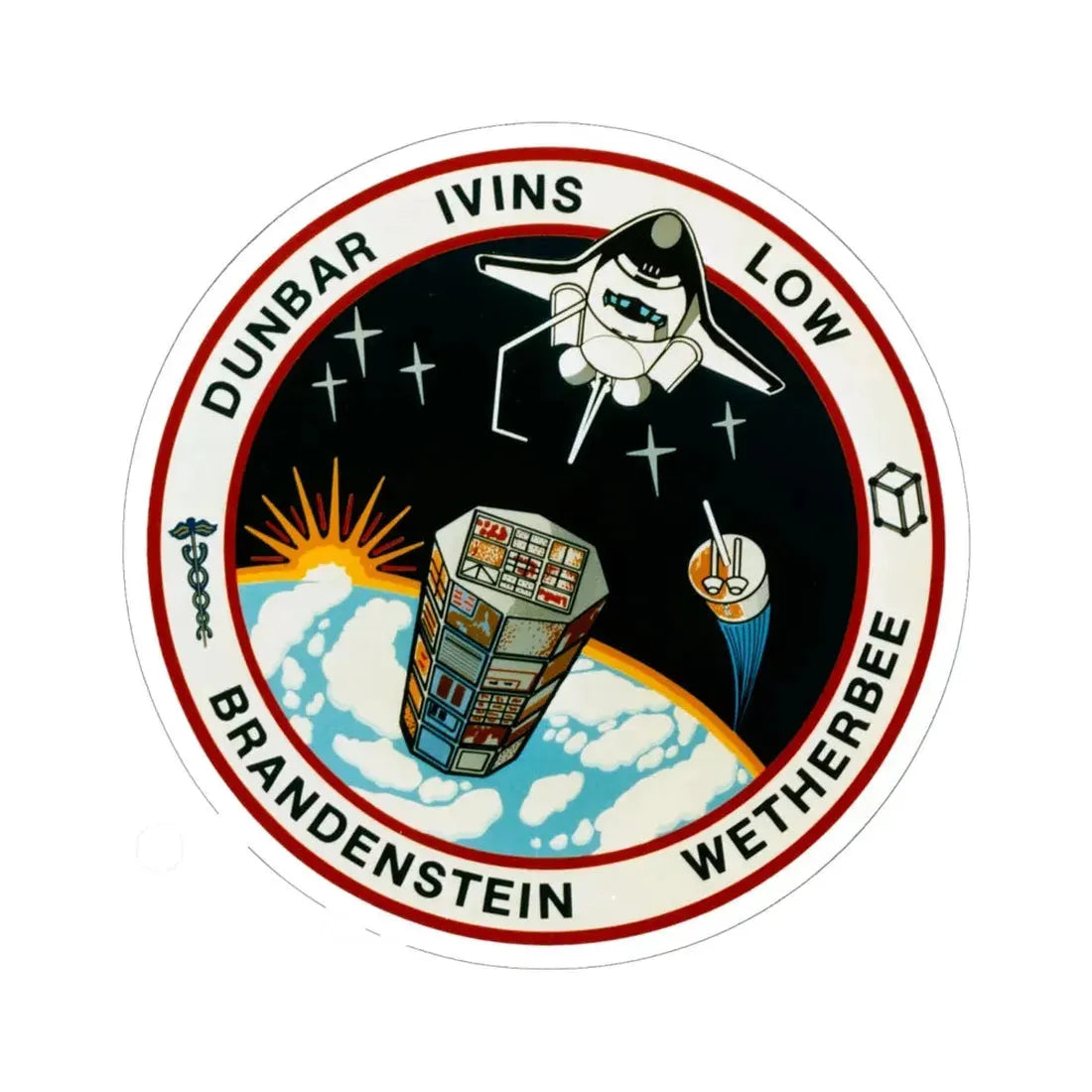 STS 32 (NASA) STICKER Vinyl Kiss-Cut Decal 6 Inch White - The Sticker Space