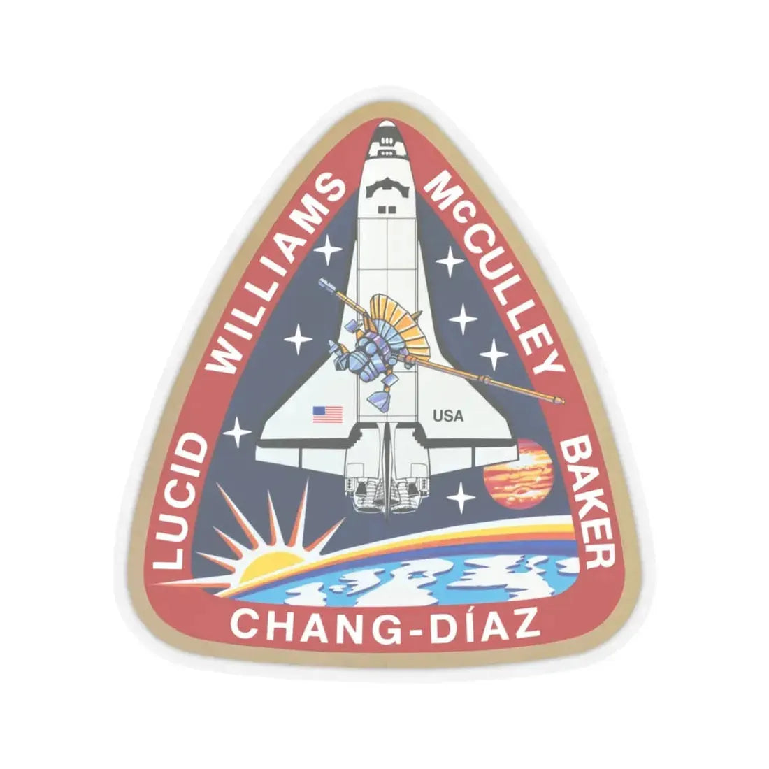 STS 34 (NASA) STICKER Vinyl Kiss-Cut Decal 6 Inch Transparent - The Sticker Space