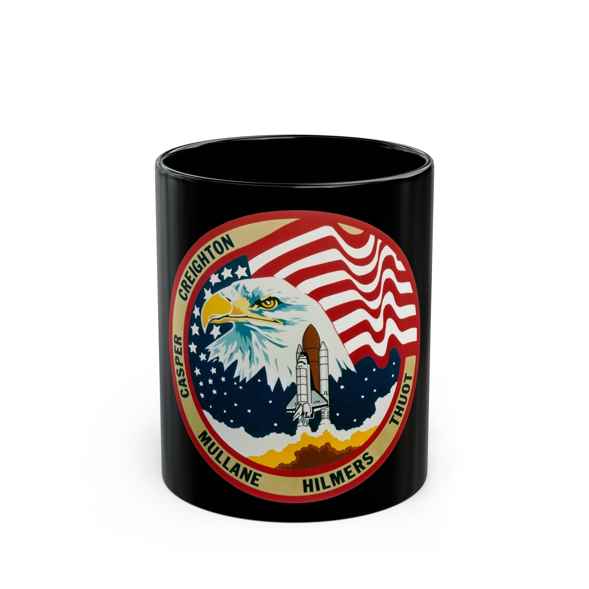 STS 36 (NASA) Black Coffee Mug-11oz-The Sticker Space