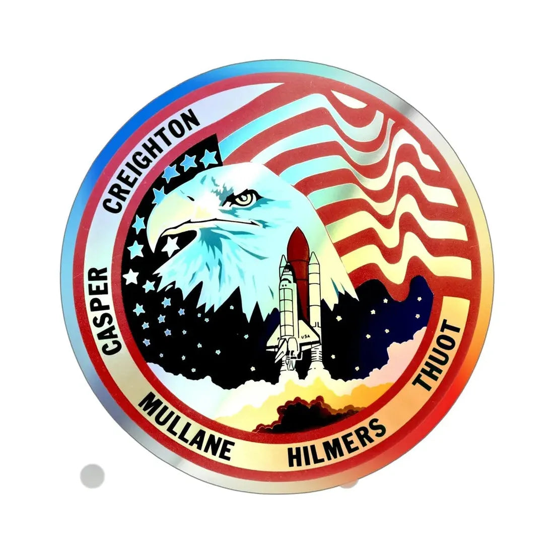 STS 36 (NASA) Holographic STICKER Die-Cut Vinyl Decal 5 Inch Holographic - The Sticker Space