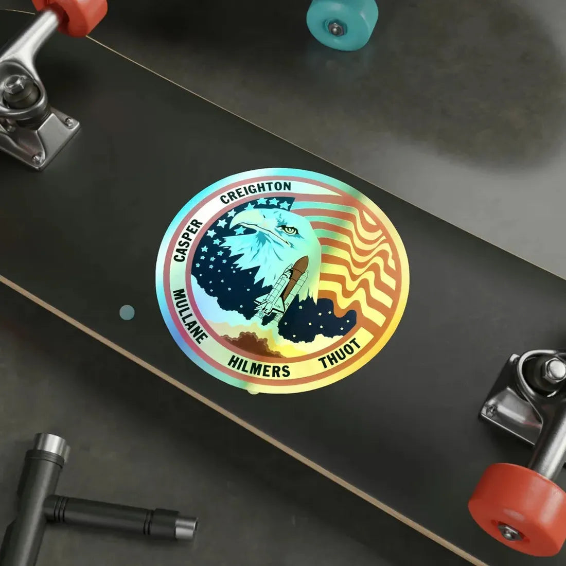 STS 36 (NASA) Holographic STICKER Die-Cut Vinyl Decal - The Sticker Space