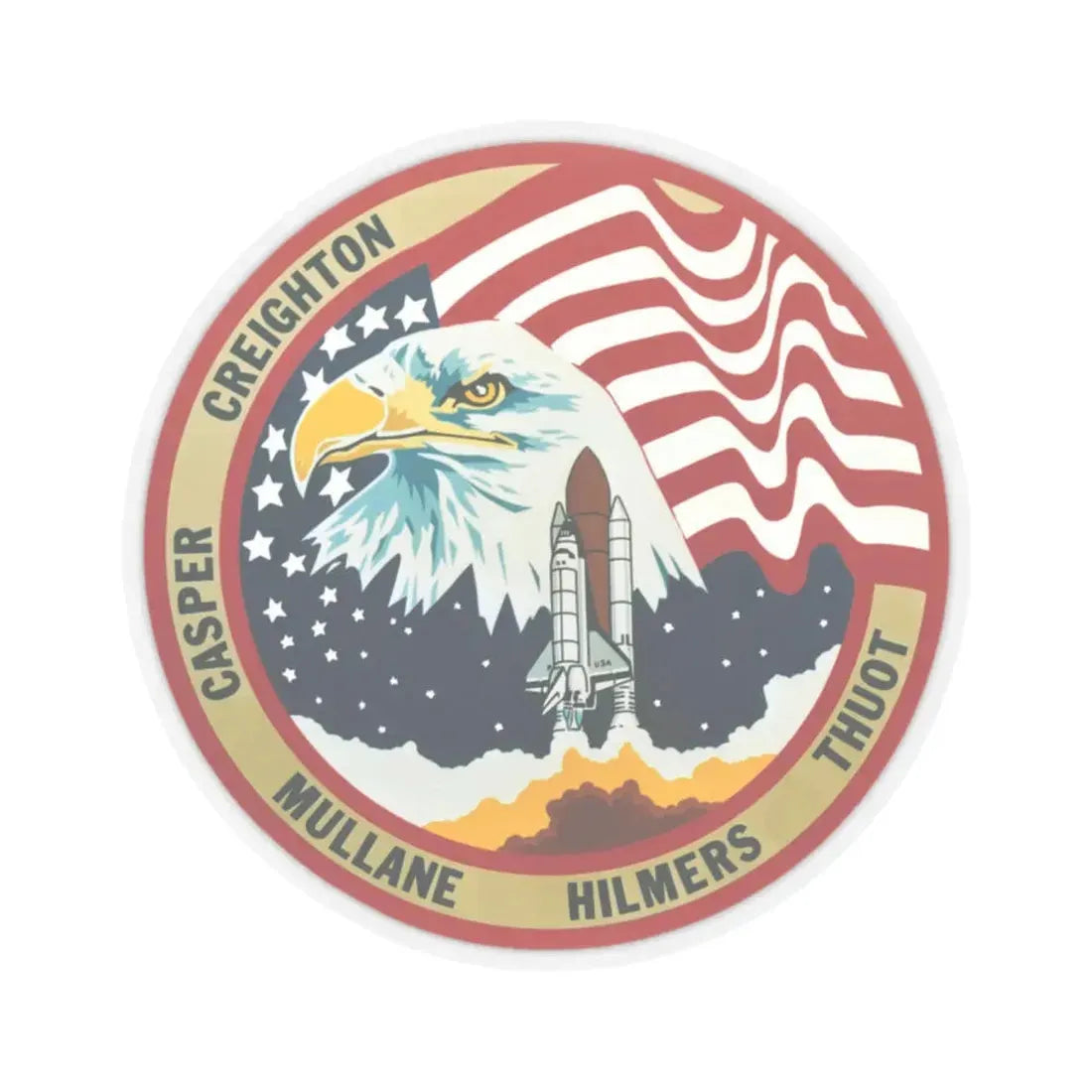 STS 36 (NASA) STICKER Vinyl Kiss-Cut Decal 2 Inch Transparent - The Sticker Space