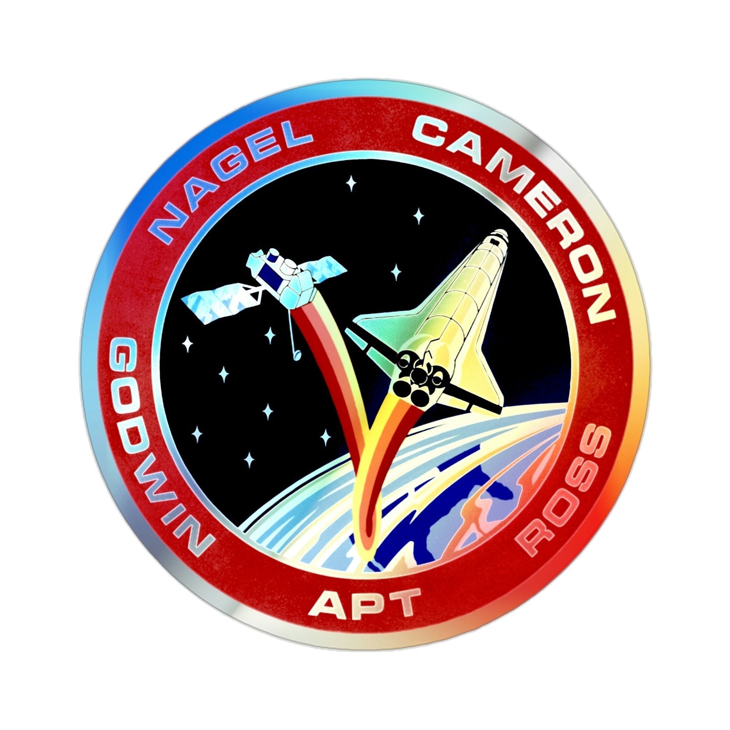 STS 37 (NASA) Holographic STICKER Die-Cut Vinyl Decal-2 Inch-The Sticker Space