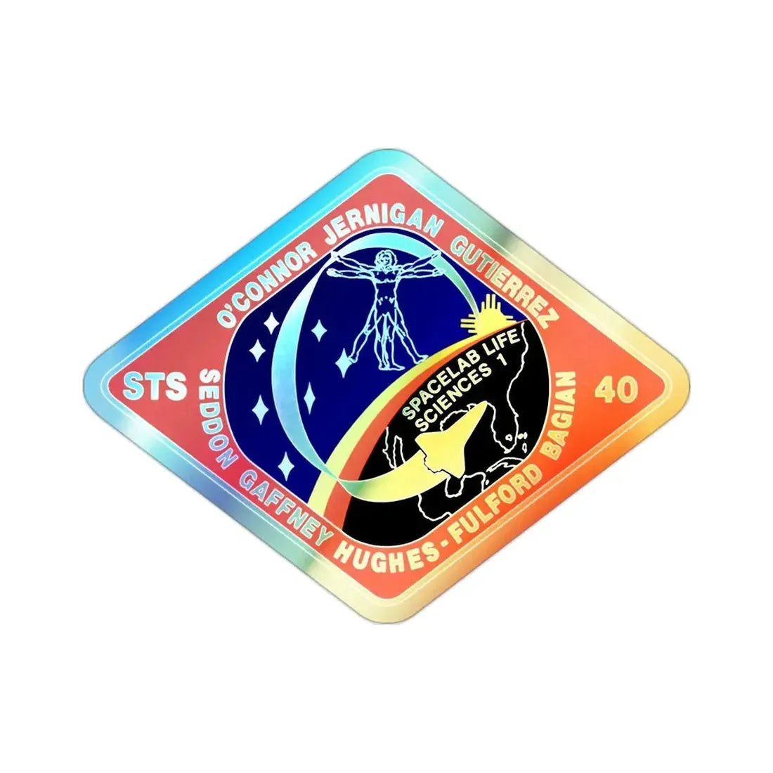 STS 40 (NASA) Holographic STICKER Die-Cut Vinyl Decal 2 Inch Holographic - The Sticker Space