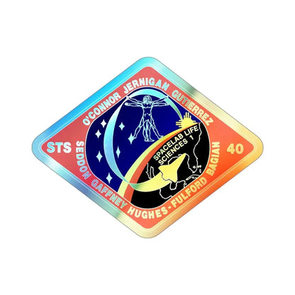 STS 40 (NASA) Holographic STICKER Die-Cut Vinyl Decal 3 Inch Holographic - The Sticker Space