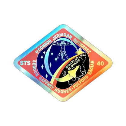 STS 40 (NASA) Holographic STICKER Die-Cut Vinyl Decal 4 Inch Holographic - The Sticker Space