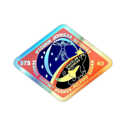 STS 40 (NASA) Holographic STICKER Die-Cut Vinyl Decal 4 Inch Holographic - The Sticker Space