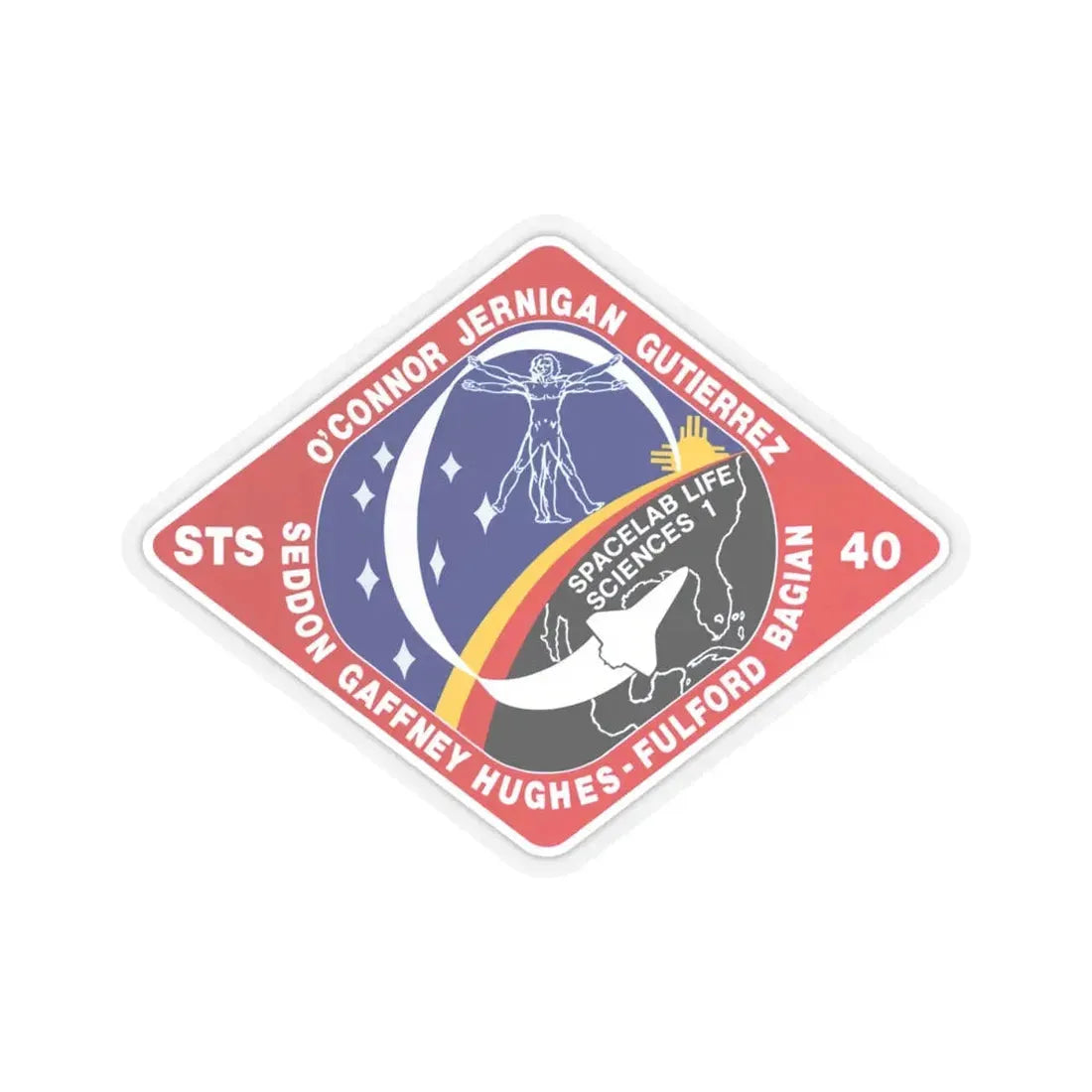 STS 40 (NASA) STICKER Vinyl Kiss-Cut Decal 4 Inch Transparent - The Sticker Space
