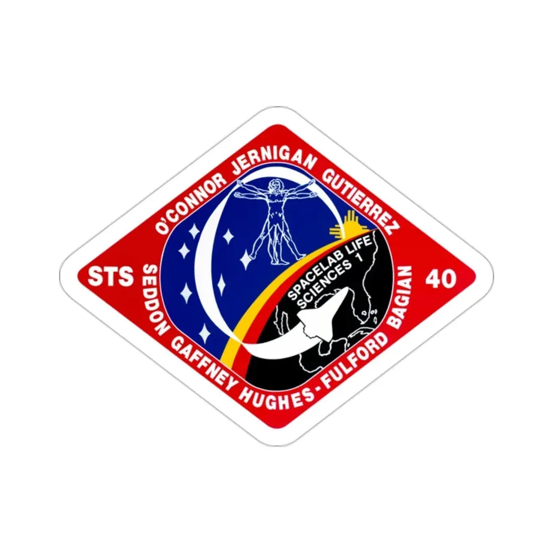 STS 40 Patch NASA STICKER Vinyl Die-Cut Decal 2 Inch - The Sticker Space
