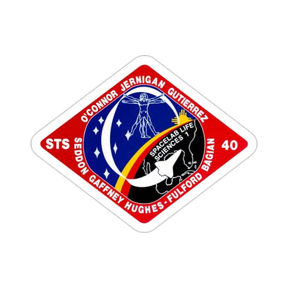 STS 40 Patch NASA STICKER Vinyl Die-Cut Decal 2 Inch - The Sticker Space