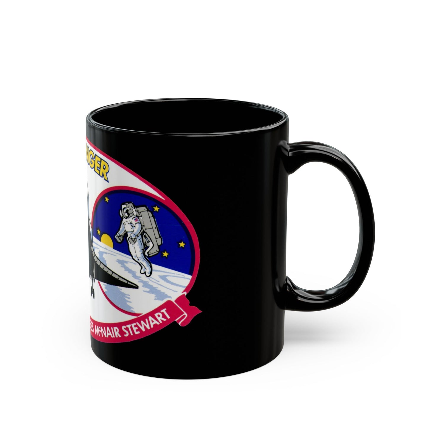 STS 41 b (NASA) Black Coffee Mug-The Sticker Space