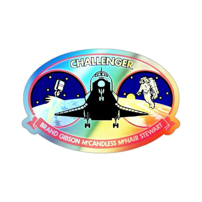 STS 41 B (NASA) Holographic STICKER Die-Cut Vinyl Decal 2 Inch Holographic - The Sticker Space