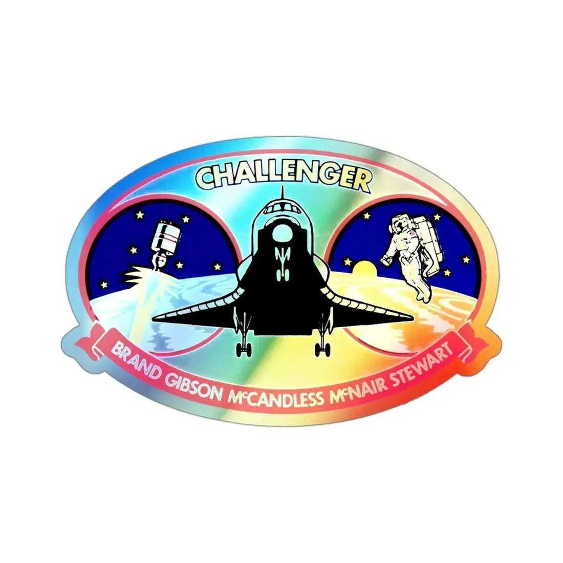 STS 41 B (NASA) Holographic STICKER Die-Cut Vinyl Decal 3 Inch Holographic - The Sticker Space