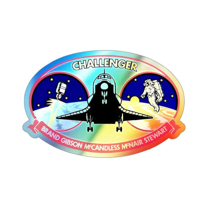 STS 41 B (NASA) Holographic STICKER Die-Cut Vinyl Decal 3 Inch Holographic - The Sticker Space