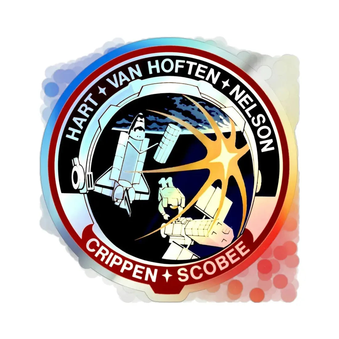 STS 41 C (NASA) Holographic STICKER Die-Cut Vinyl Decal 2 Inch Holographic - The Sticker Space
