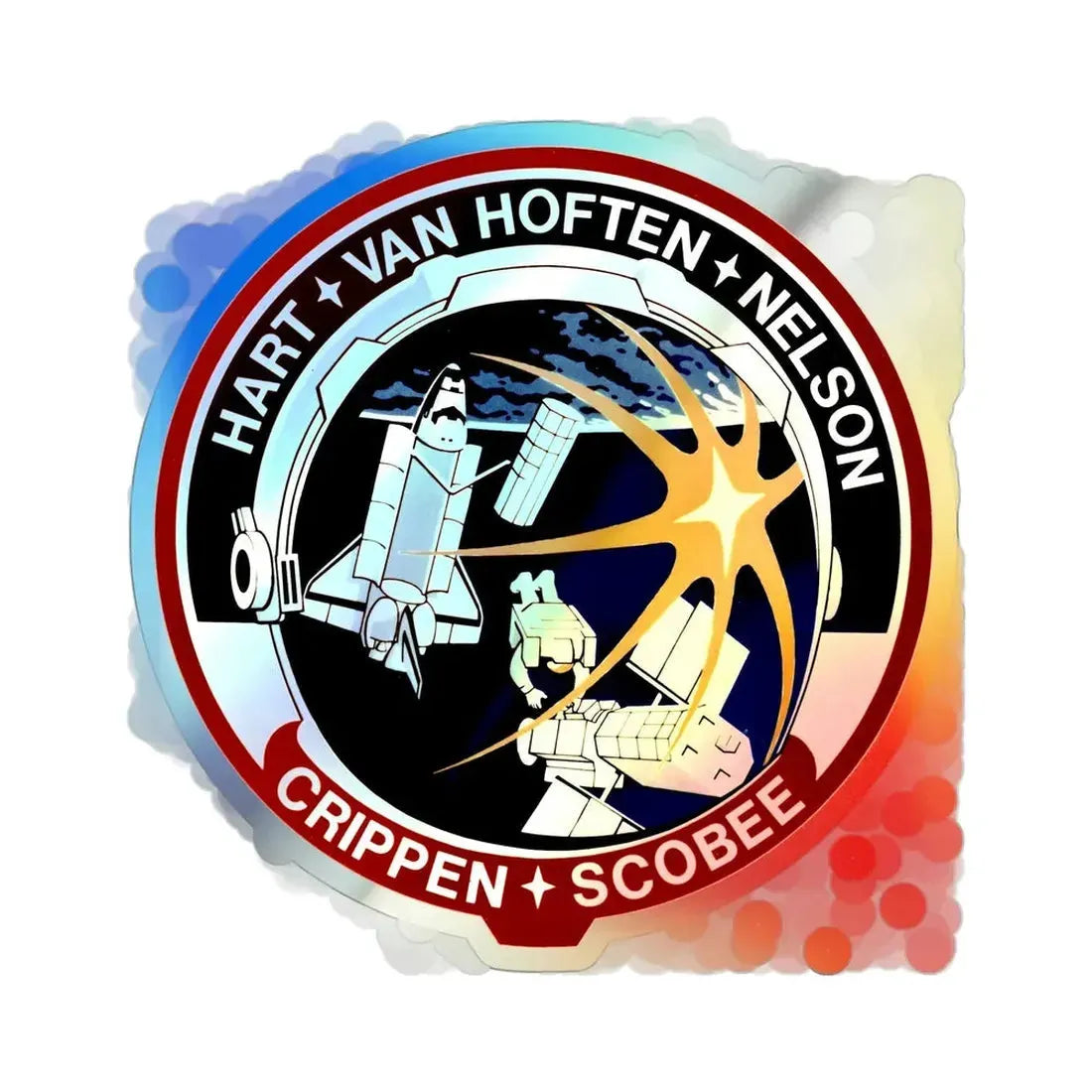 STS 41 C (NASA) Holographic STICKER Die-Cut Vinyl Decal 4 Inch Holographic - The Sticker Space