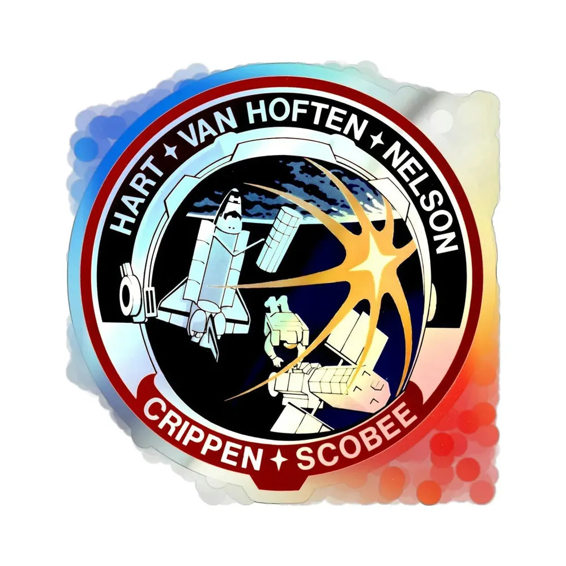 STS 41 C (NASA) Holographic STICKER Die-Cut Vinyl Decal 5 Inch Holographic - The Sticker Space
