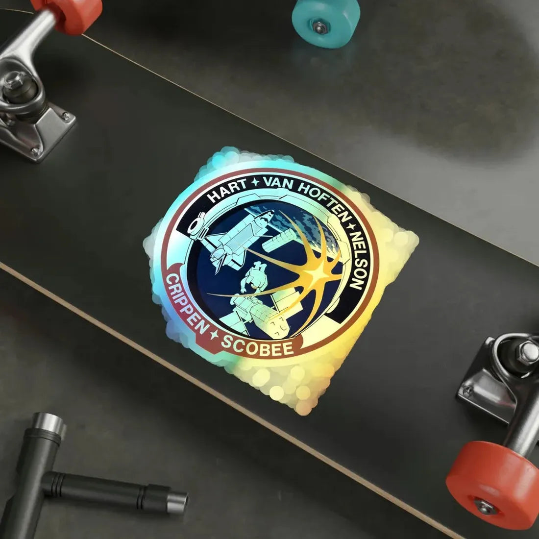 STS 41 C (NASA) Holographic STICKER Die-Cut Vinyl Decal - The Sticker Space