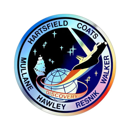 STS 41 D (NASA) Holographic STICKER Die-Cut Vinyl Decal 2 Inch Holographic - The Sticker Space