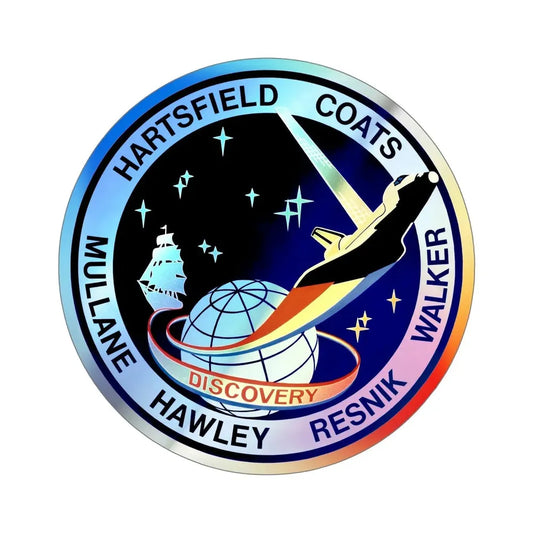 STS 41 D (NASA) Holographic STICKER Die-Cut Vinyl Decal 6 Inch Holographic - The Sticker Space