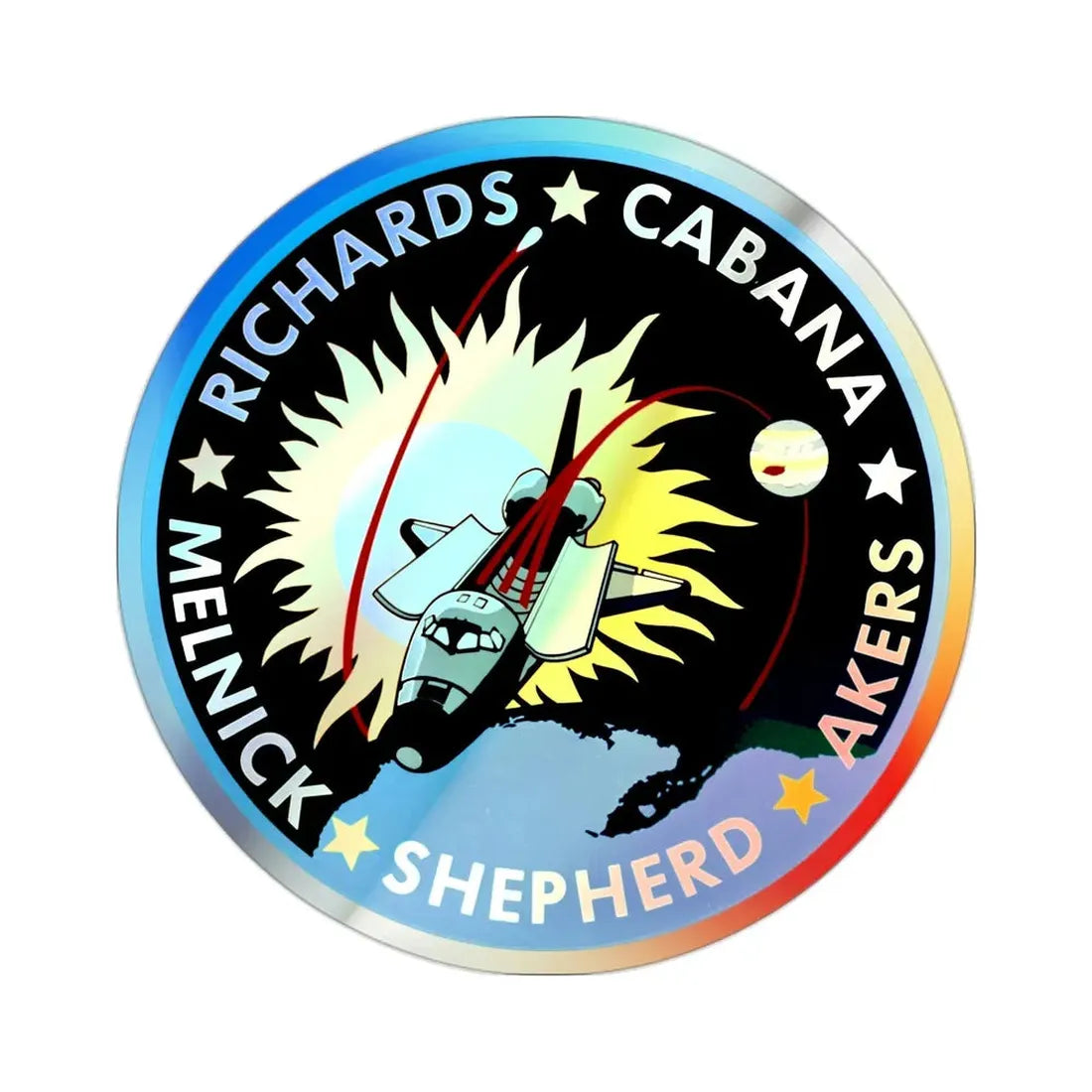 STS 41 (NASA) Holographic STICKER Die-Cut Vinyl Decal 2 Inch Holographic - The Sticker Space