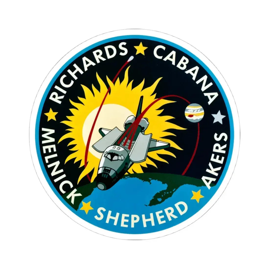 STS 41 (NASA) STICKER Vinyl Kiss-Cut Decal 4 Inch White - The Sticker Space