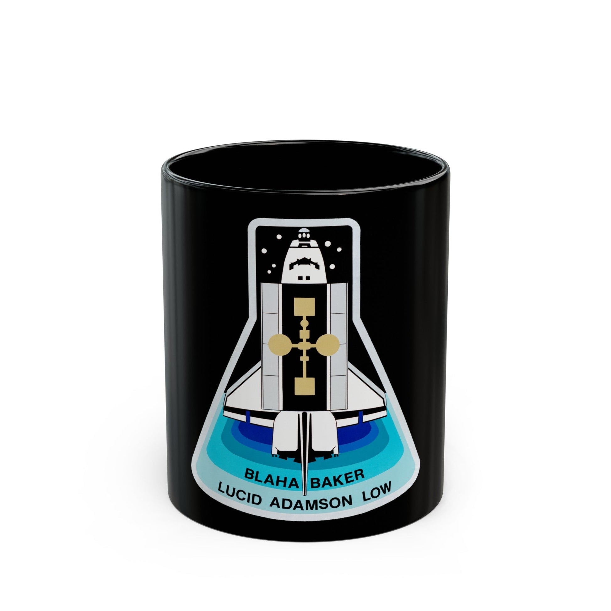 STS 43 (NASA) Black Coffee Mug-11oz-The Sticker Space