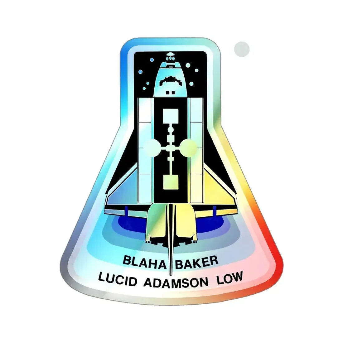 STS 43 (NASA) Holographic STICKER Die-Cut Vinyl Decal 4 Inch Holographic - The Sticker Space