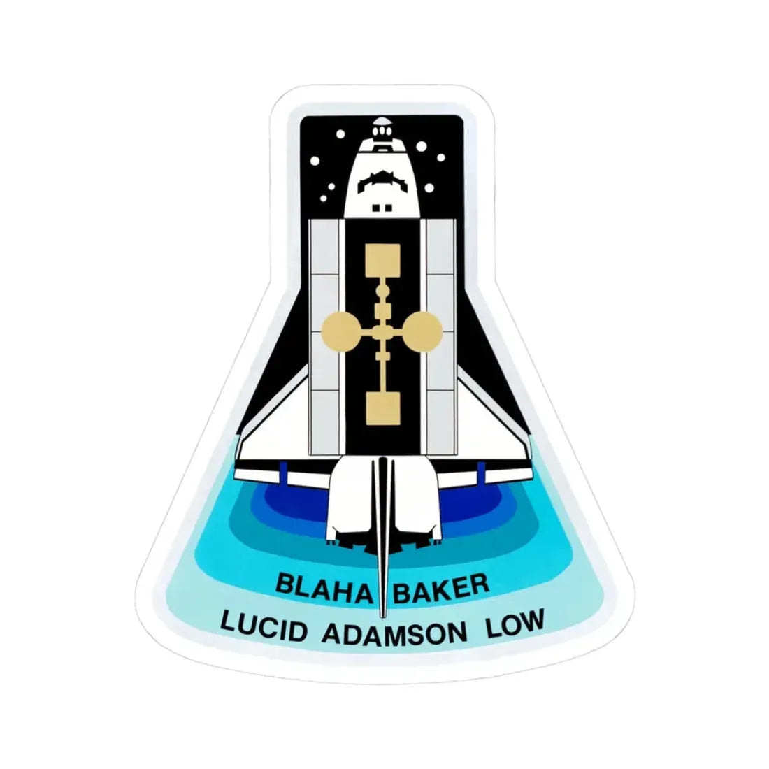 STS 43 (NASA) STICKER Vinyl Kiss-Cut Decal 3 Inch White - The Sticker Space