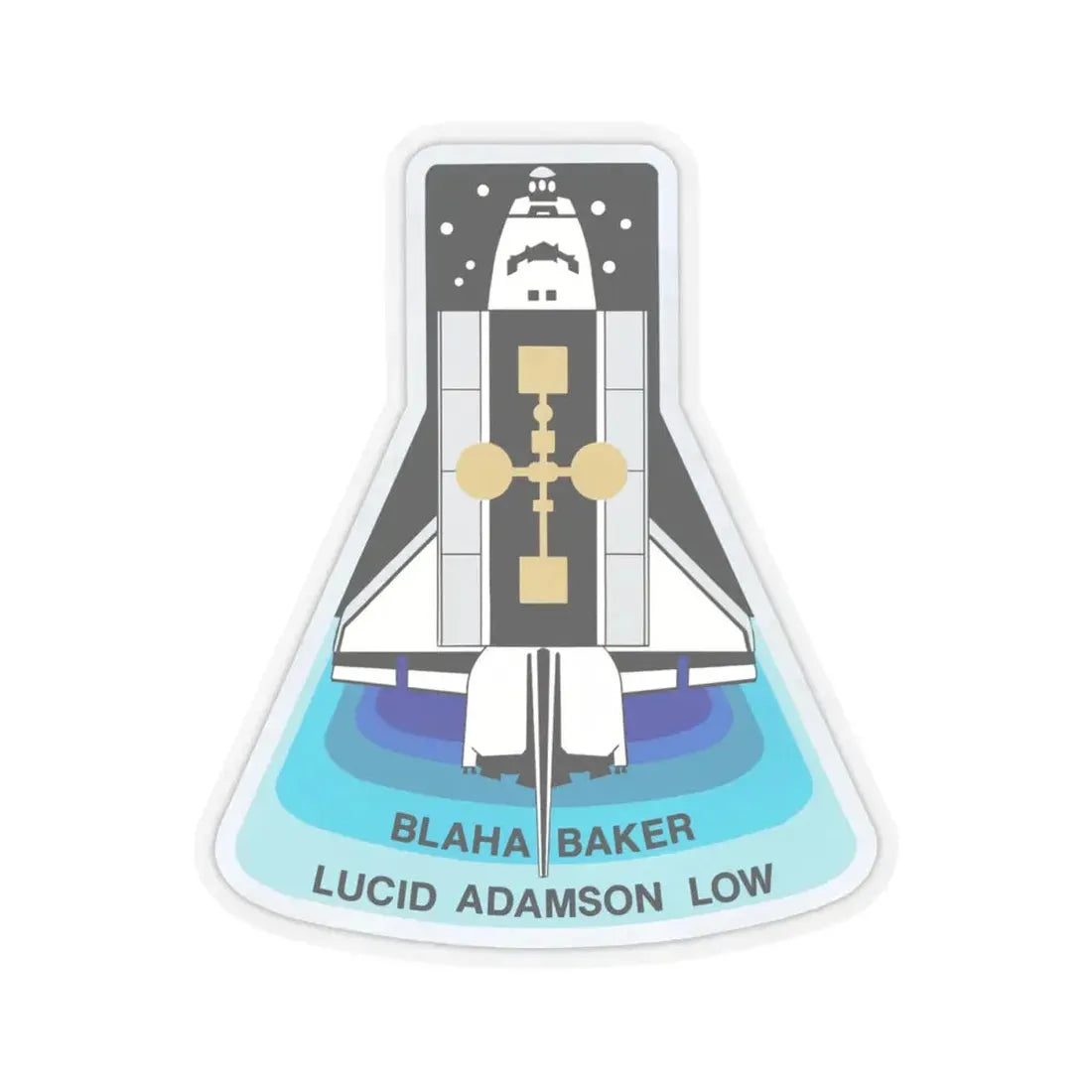 STS 43 (NASA) STICKER Vinyl Kiss-Cut Decal 4 Inch Transparent - The Sticker Space