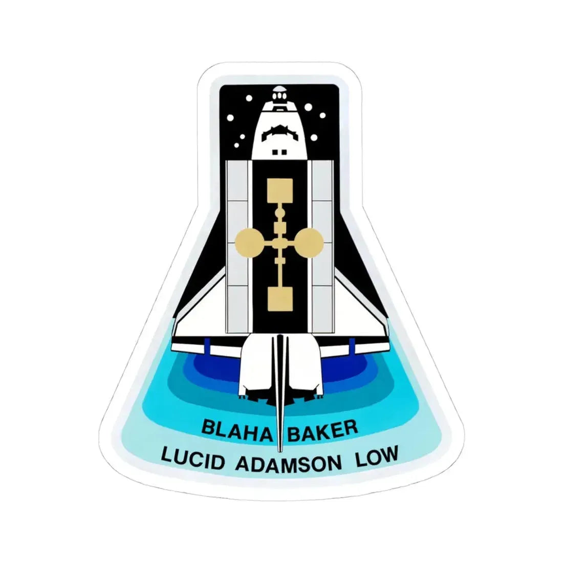 STS 43 (NASA) STICKER Vinyl Kiss-Cut Decal 4 Inch White - The Sticker Space