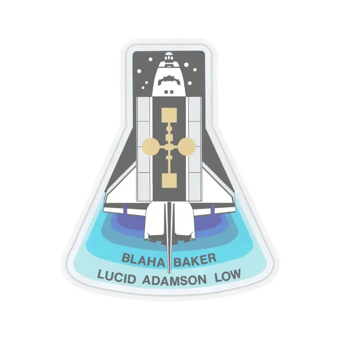 STS 43 (NASA) STICKER Vinyl Kiss-Cut Decal 6 Inch Transparent - The Sticker Space