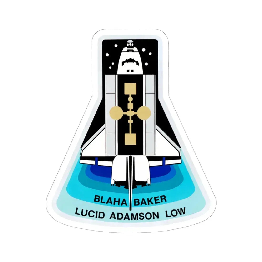 STS 43 (NASA) STICKER Vinyl Kiss-Cut Decal 6 Inch White - The Sticker Space