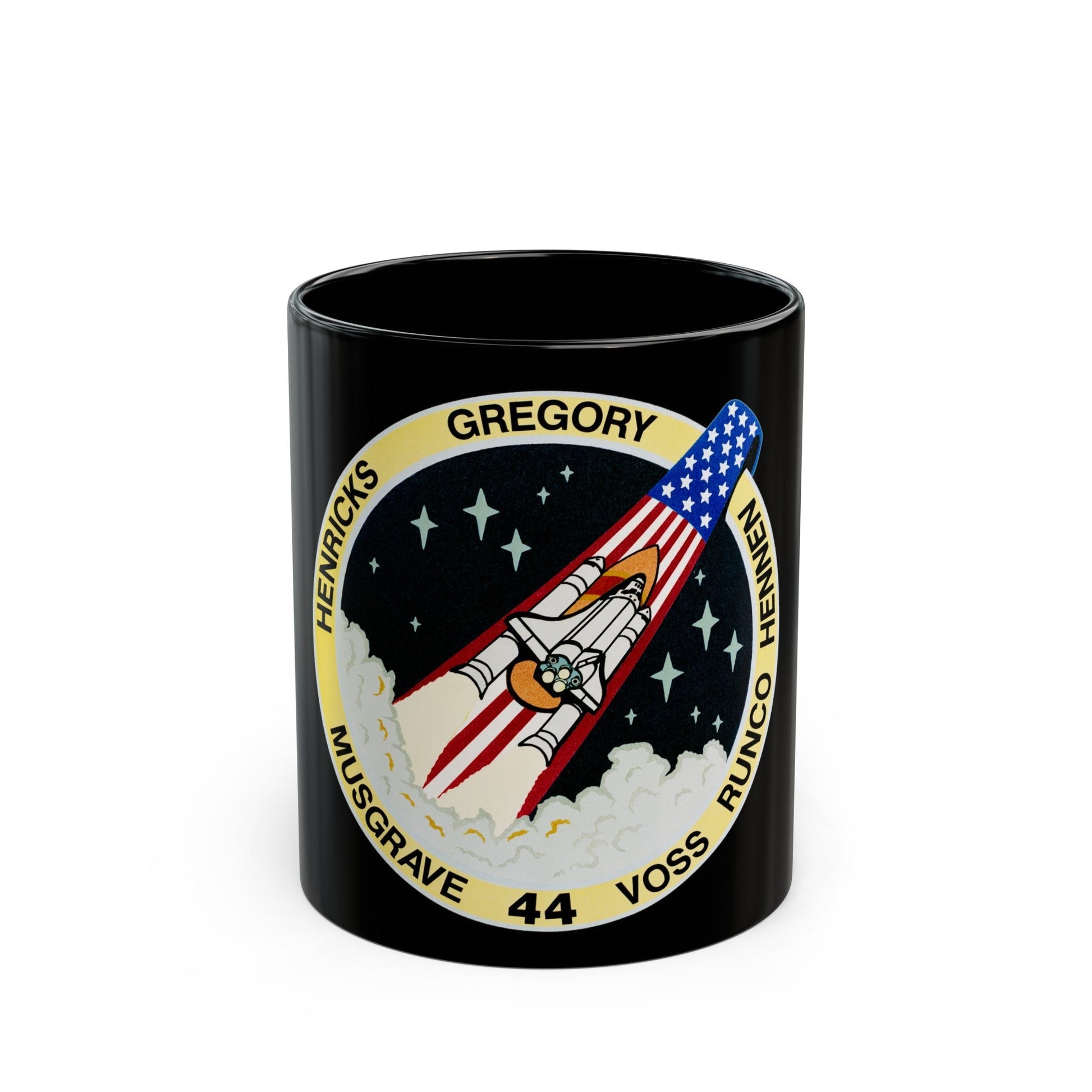 STS 44 (NASA) Black Coffee Mug-11oz-The Sticker Space