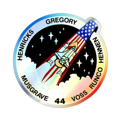 STS 44 (NASA) Holographic STICKER Die-Cut Vinyl Decal 2 Inch Holographic - The Sticker Space
