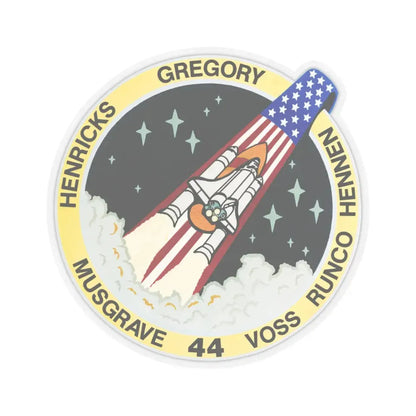 STS 44 (NASA) STICKER Vinyl Kiss-Cut Decal 3 Inch Transparent - The Sticker Space