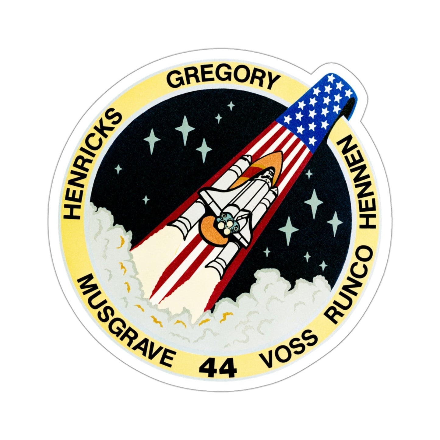 STS 44 Patch NASA STICKER Vinyl Die-Cut Decal-3 Inch-The Sticker Space
