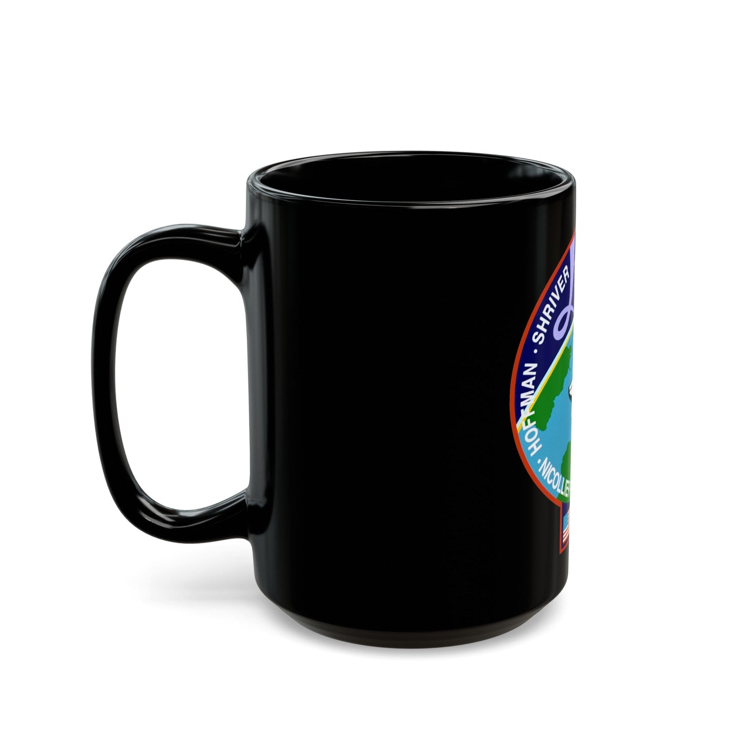 STS 46 (NASA) Black Coffee Mug-The Sticker Space